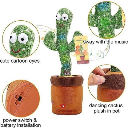 LED Musical Dancing & Mimicry Cactus Toy – Singing, Talking & Fun Gift for Kids