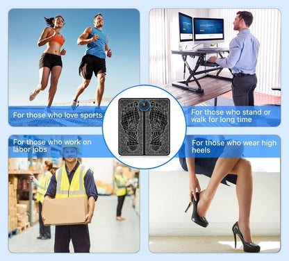 Wireless Rechargeable EMS Foot Massager (2025) - Pain Relief for Legs, Hands & Body
