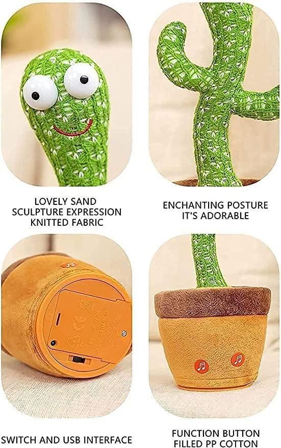 LED Musical Dancing & Mimicry Cactus Toy – Singing, Talking & Fun Gift for Kids