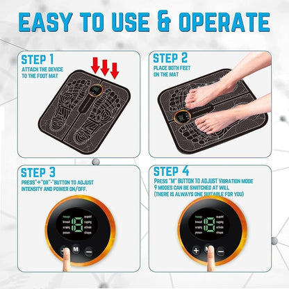Wireless Rechargeable EMS Foot Massager (2025) - Pain Relief for Legs, Hands & Body