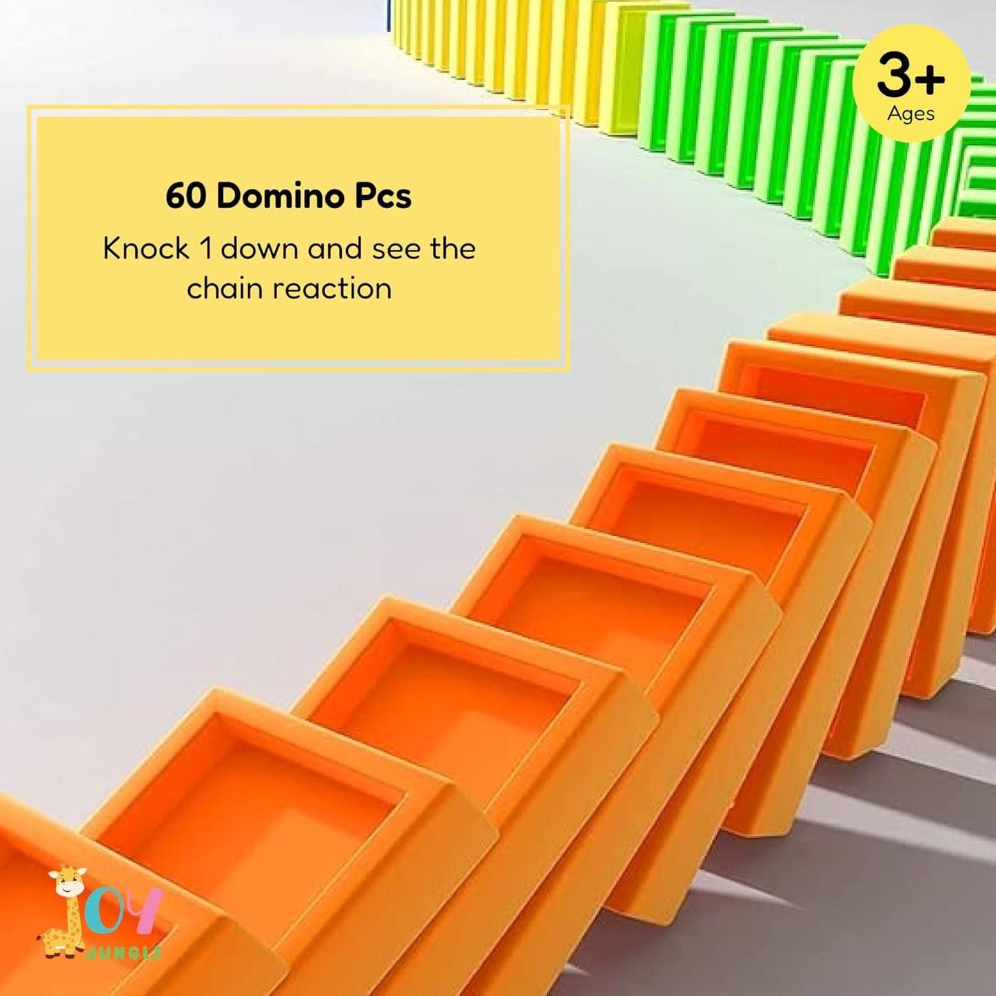 Train Toy Domino Set for Kids – BPA Free Plastic with Sound Effects & Automatic Domino Laying