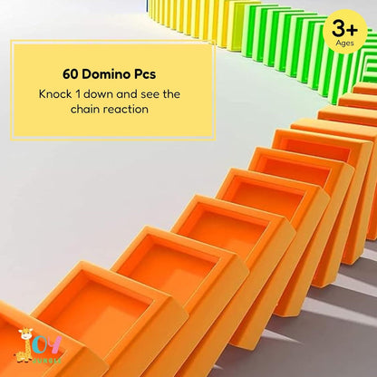 Train Toy Domino Set for Kids – BPA Free Plastic with Sound Effects & Automatic Domino Laying