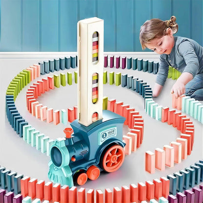 Train Toy Domino Set for Kids – BPA Free Plastic with Sound Effects & Automatic Domino Laying